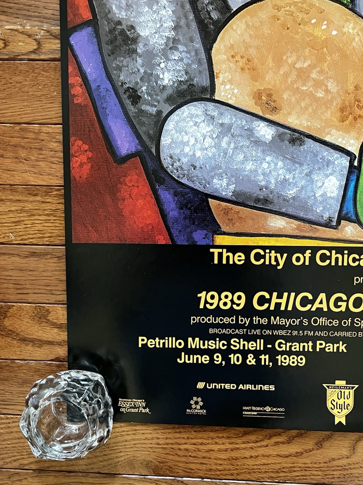Vintage Original 1989 Chicago Blues Festival Poster Held In Grant Park