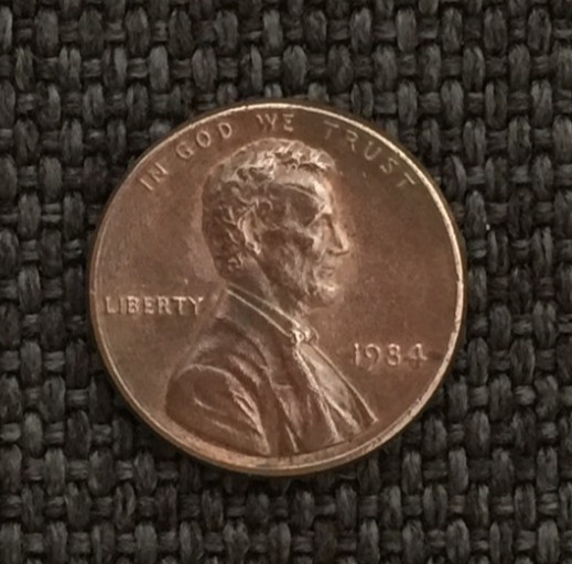 1984 P Lincoln penny, very nice, actual coin in picture, free shipping.