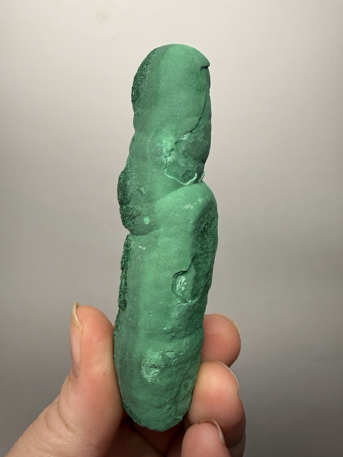 3.7” Druzy Malachite Stalactite — Botryoidal “Cave” Formation | DR Congo