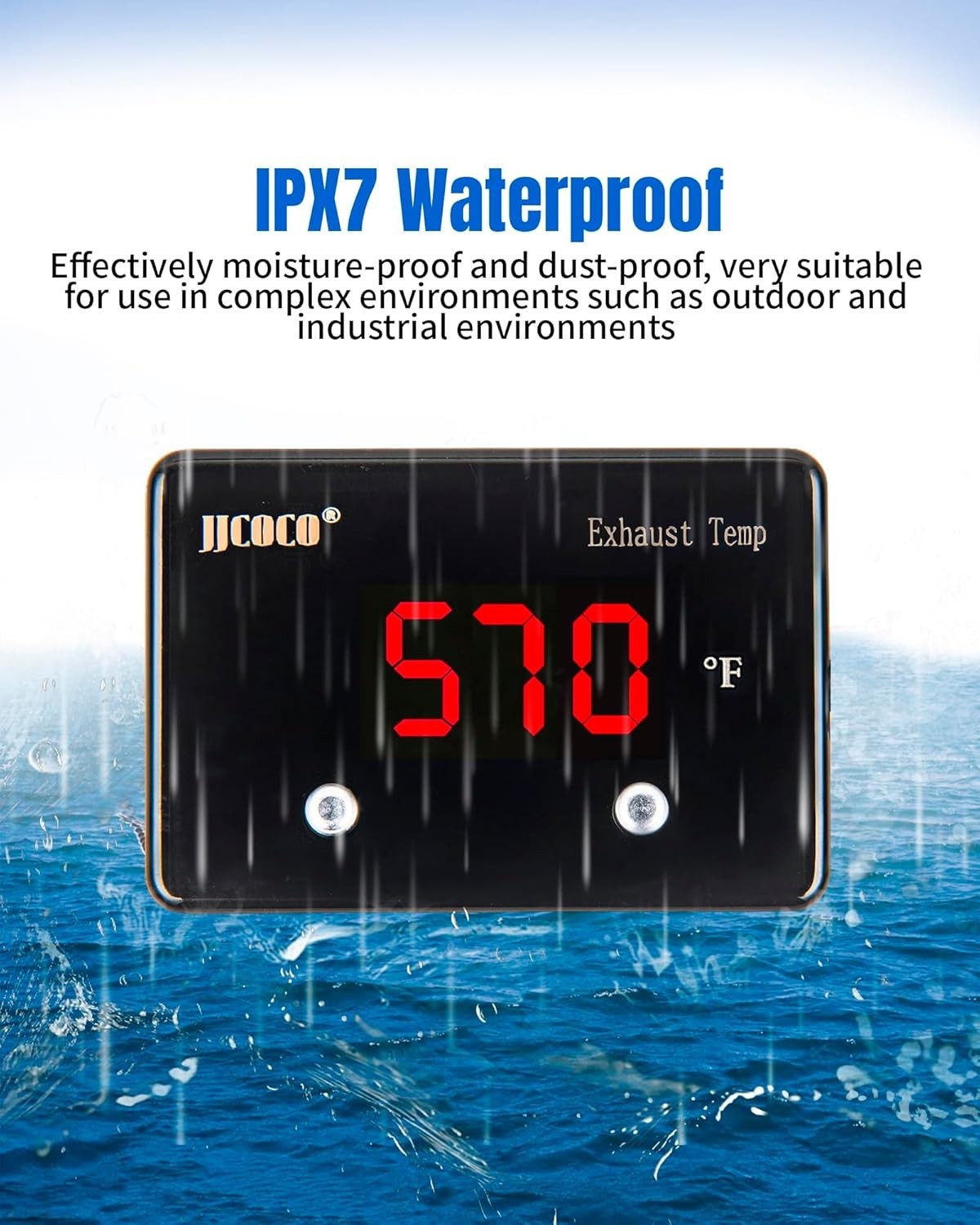 Waterproof Exhaust Gas Temperature EGT Gauge 1832 ℉ Pyrometer Kit 12V