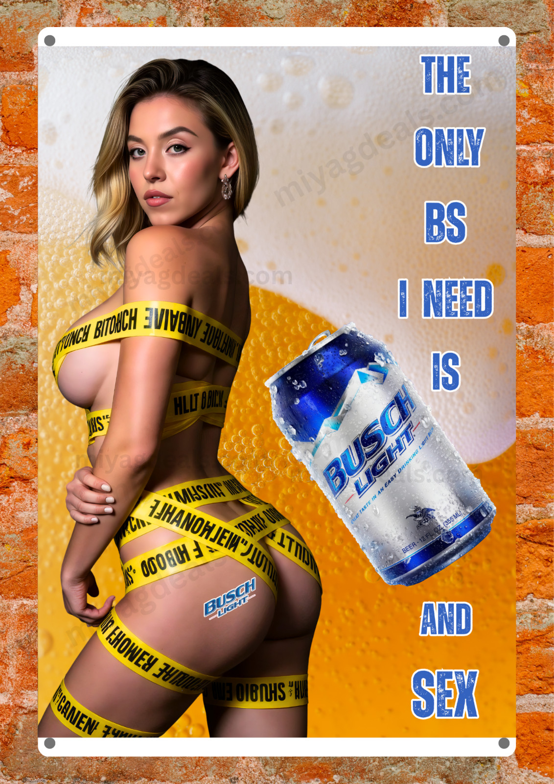 Shiner Bock Beer Of Pleasure SYDNEY SWEENEY Metal Sign Poster– Man Cave Read Des