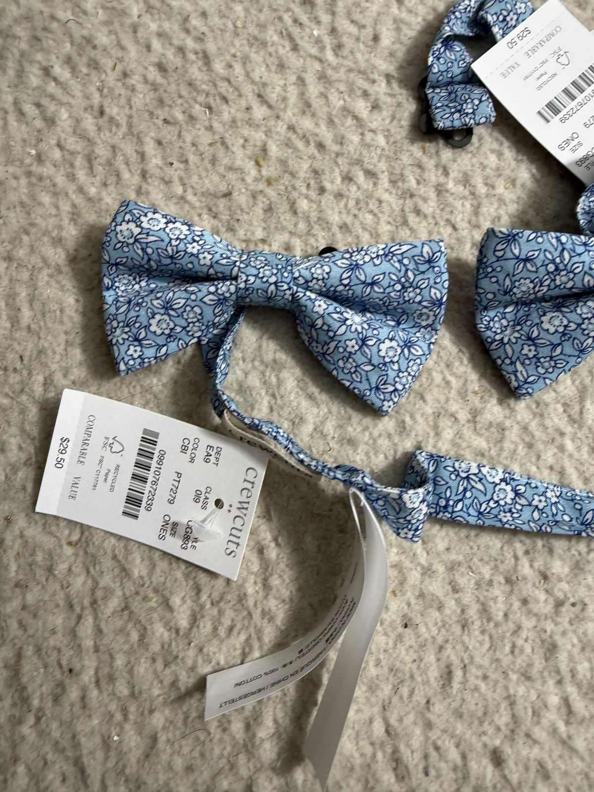 J.Crew CrewCuts Cute Floral Bow Tie NWT Adjustable Boys Lot Of 2