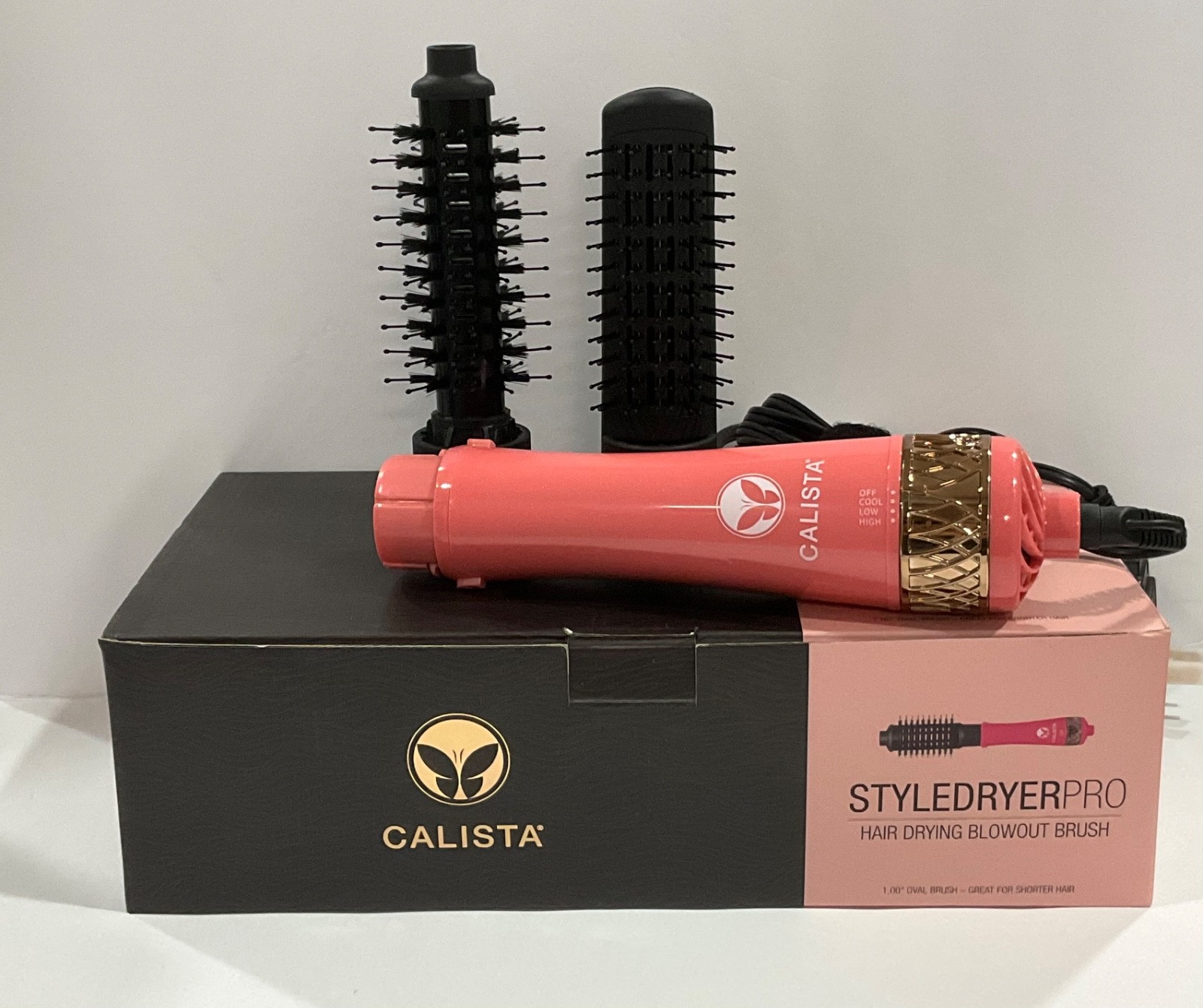 Calista StyleDryer Pro Hair Drying Blowout Brush Style Peach bloosom Choose size