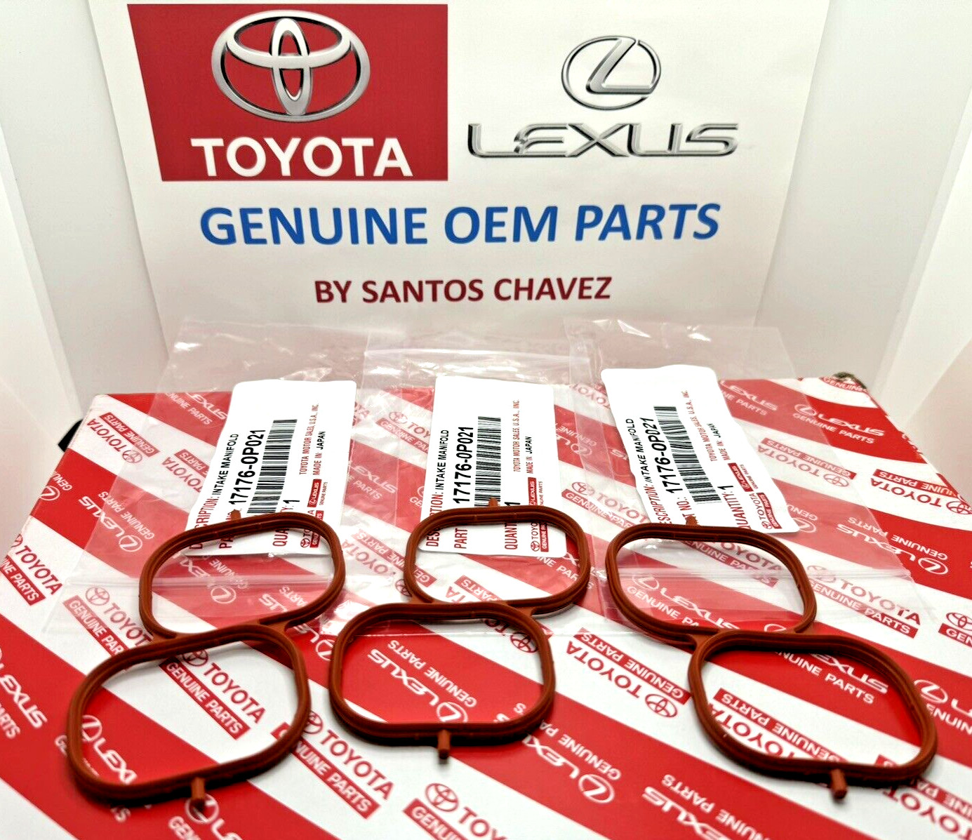 2005-2018 Toyota 3.5L V6 INTAKE MANIFOLD PLENUM GASKET GENUINE OEM PART X3