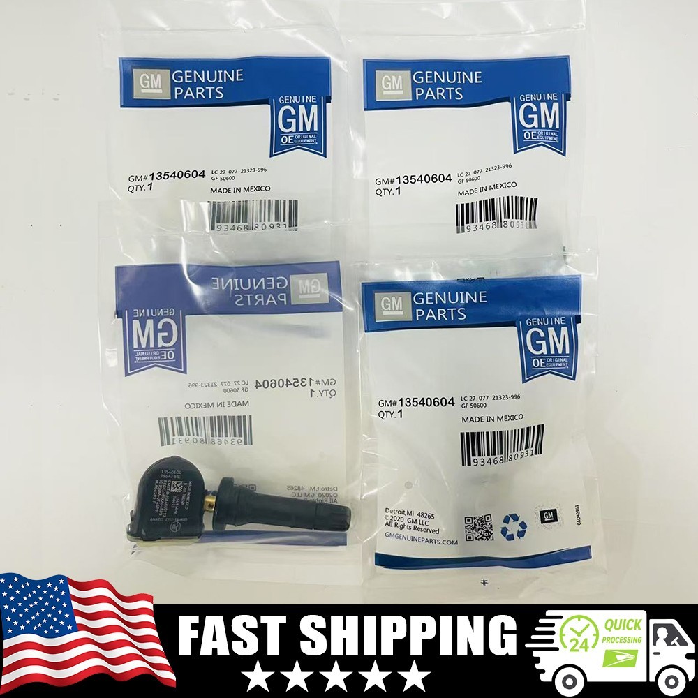 4x Genuine TPMS 13540604 Tire Pressure Sensor Buick Chevrolet Cadillac Escalade