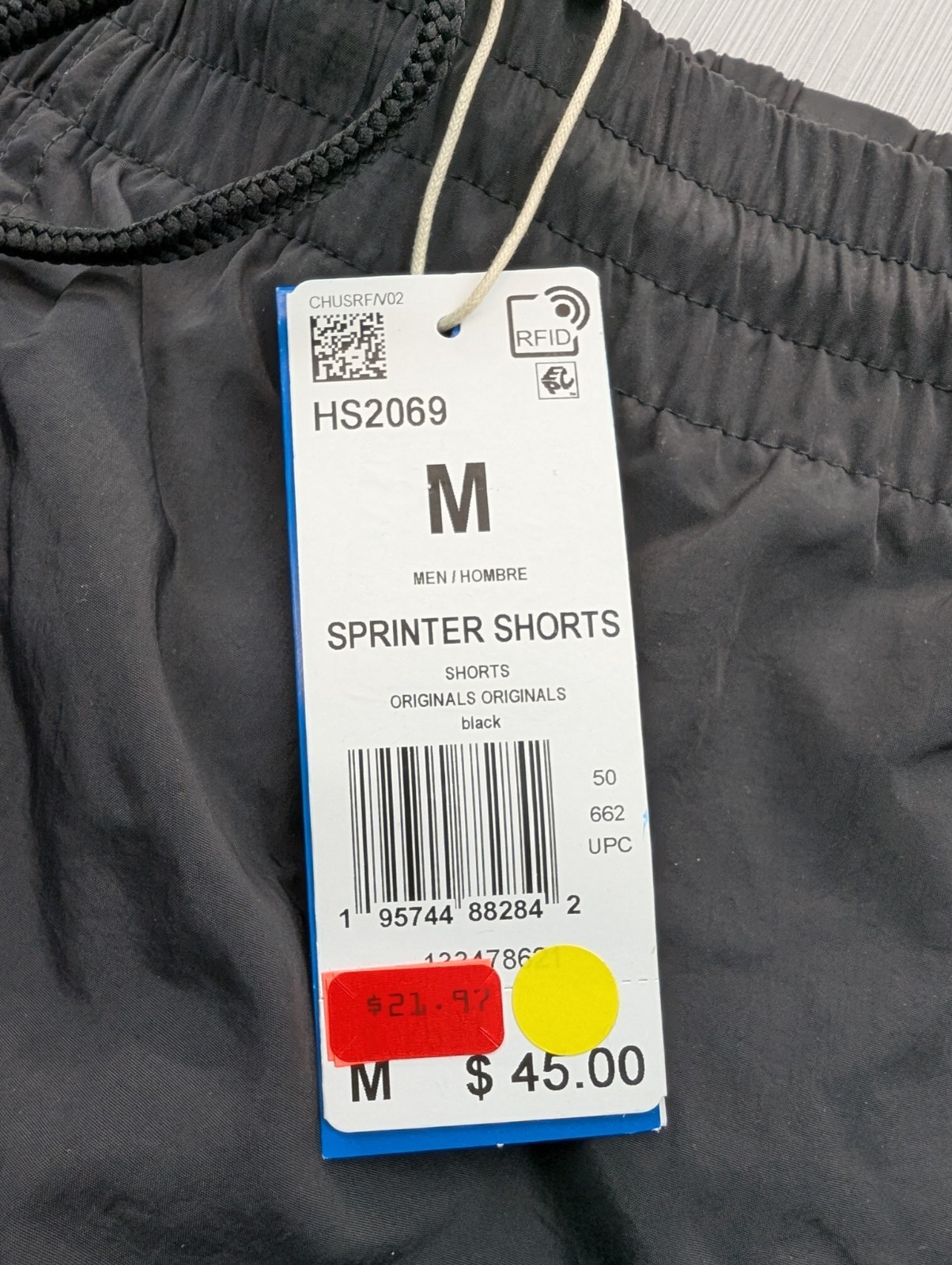 New Mens Adidas Originals Shorts Sprinter 5” Sz Medium Classic Retro Black