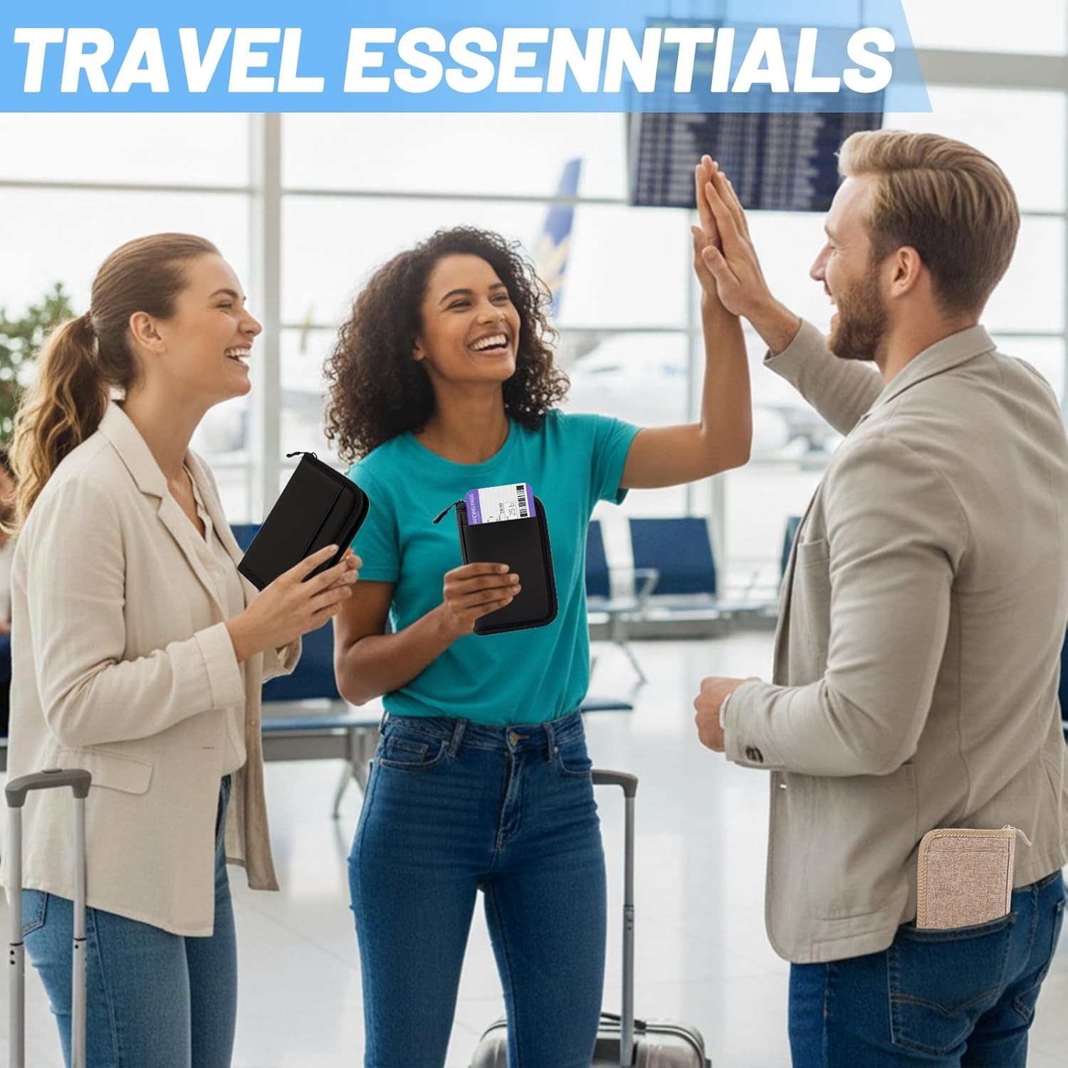 Passport Holder for Travel Essentials, RFID Blocking Protector Passport Wallets,