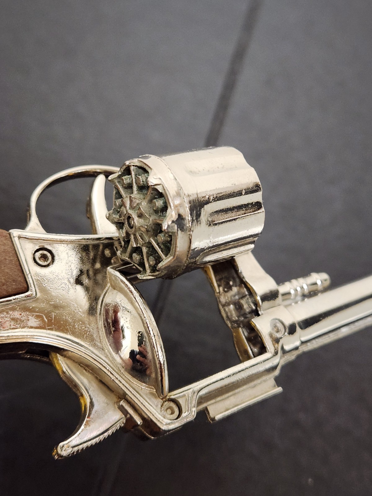 Vintage Schylling Diecast Toy Cap Gun With Holster and Eagle Grips