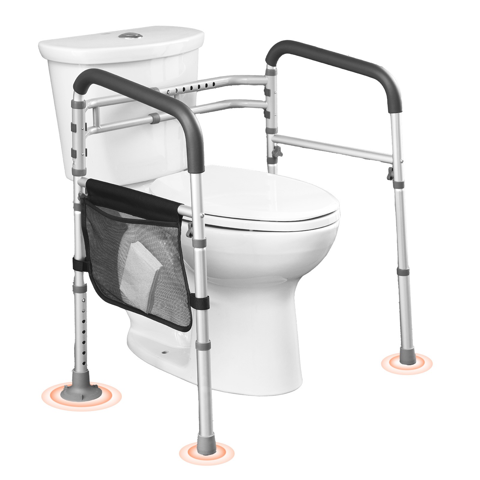 Uimoso Foldable Toilet Safety Rail Toilet Rail with Non-Slip Handles for Seniors