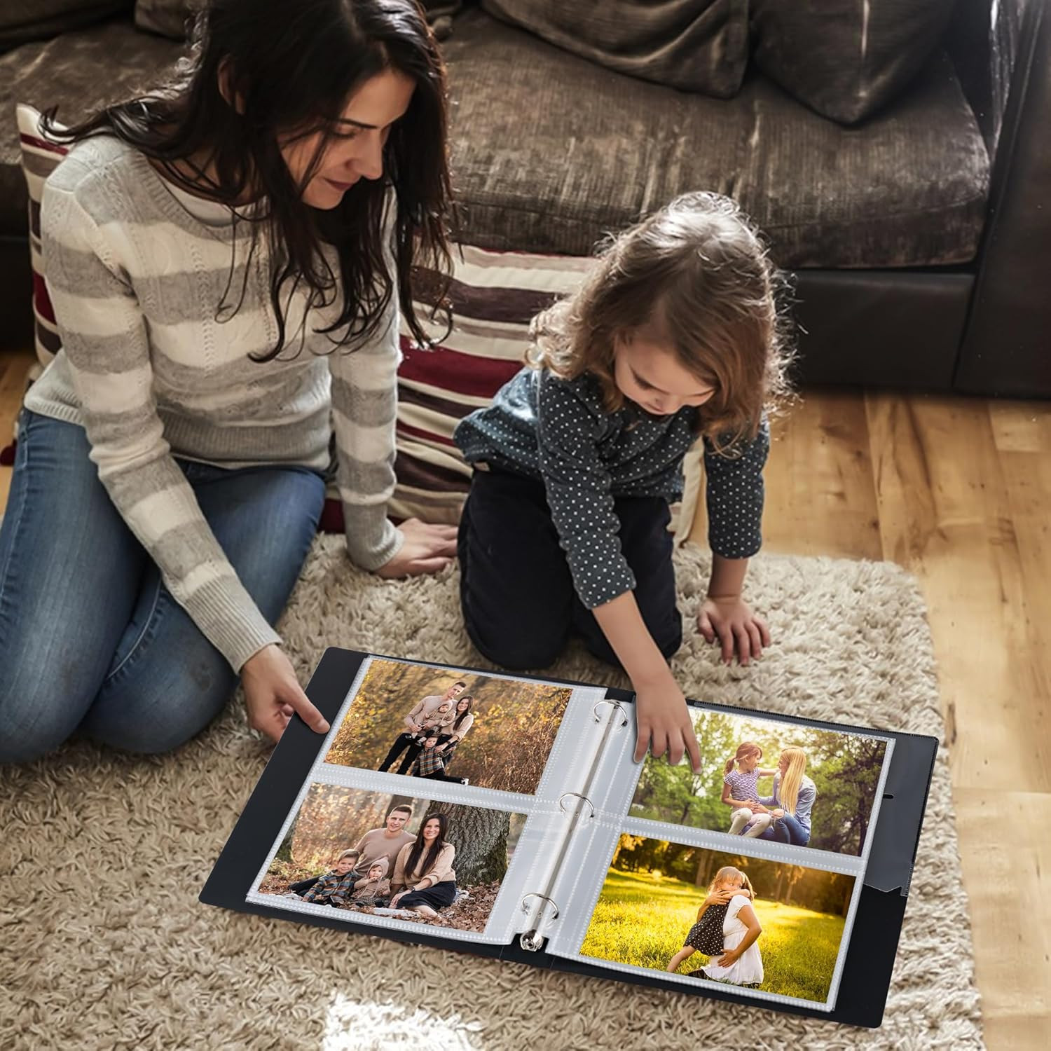 50 Pack 4 X 6 Photo Sleeves for 3 Ring Binder(300 Pictures), Heavy-Duty Archival