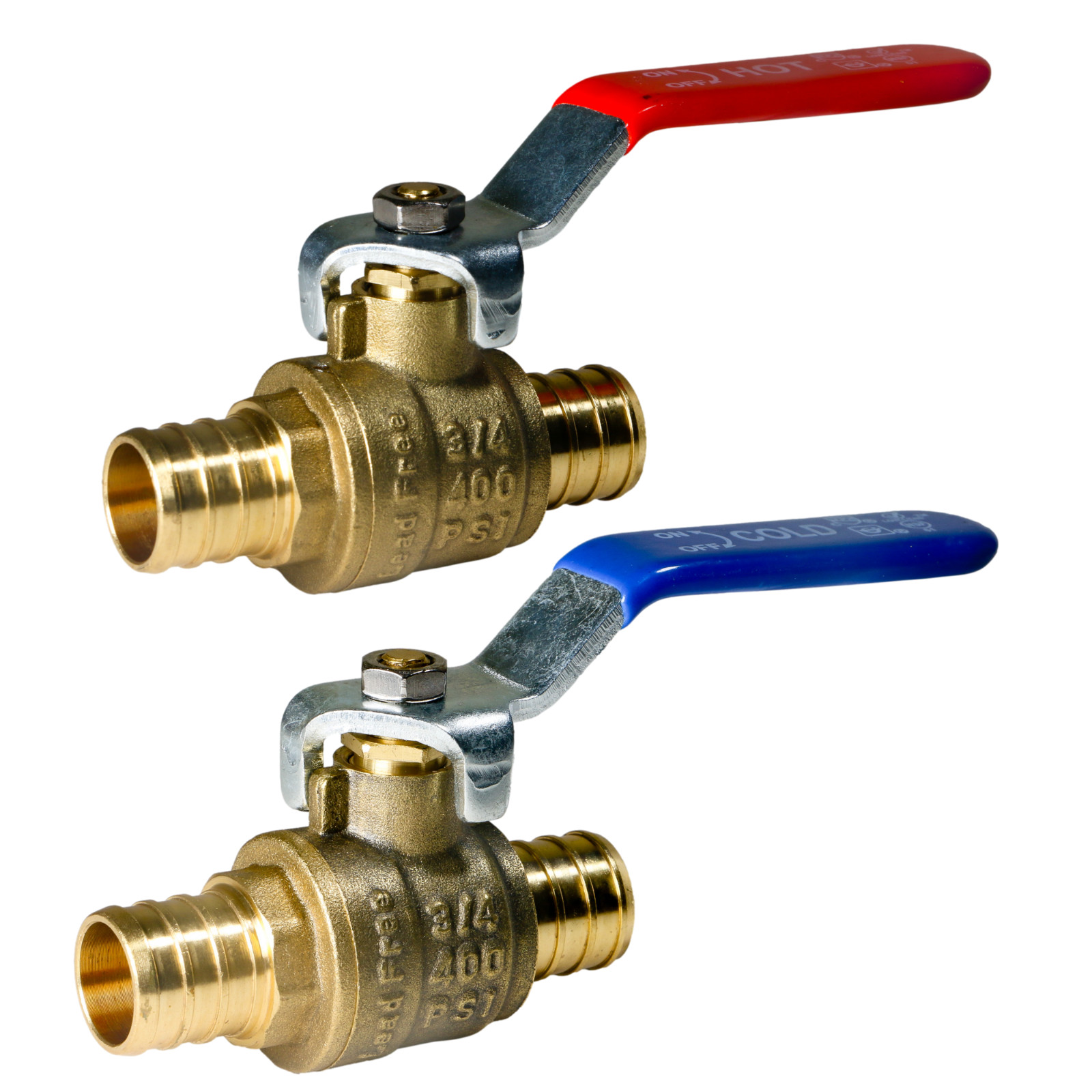 2 Pack XFITTING 3/4" Pex-B Ball Valve, Hot and Cold, Lead Free Brass, Full Port