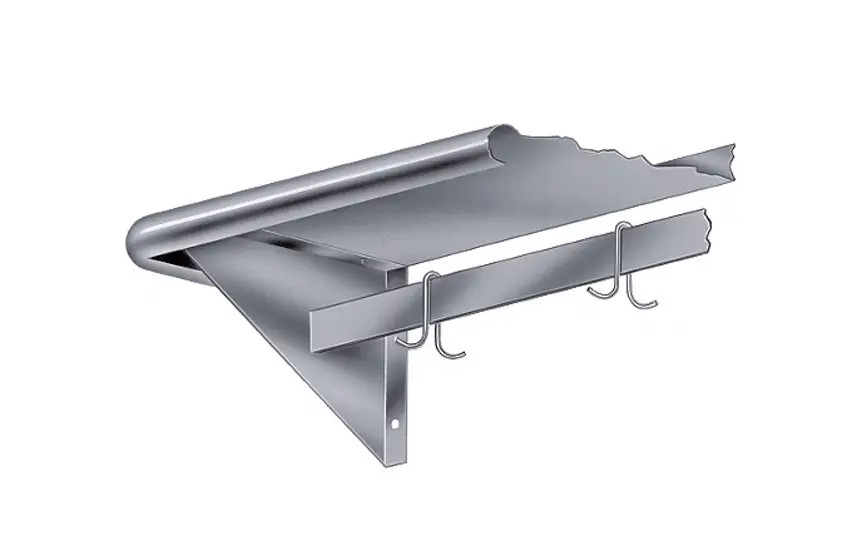 Advance Tabco Special Value Series 36" Stainless Pot Rack Shelf w/ 6 Hooks