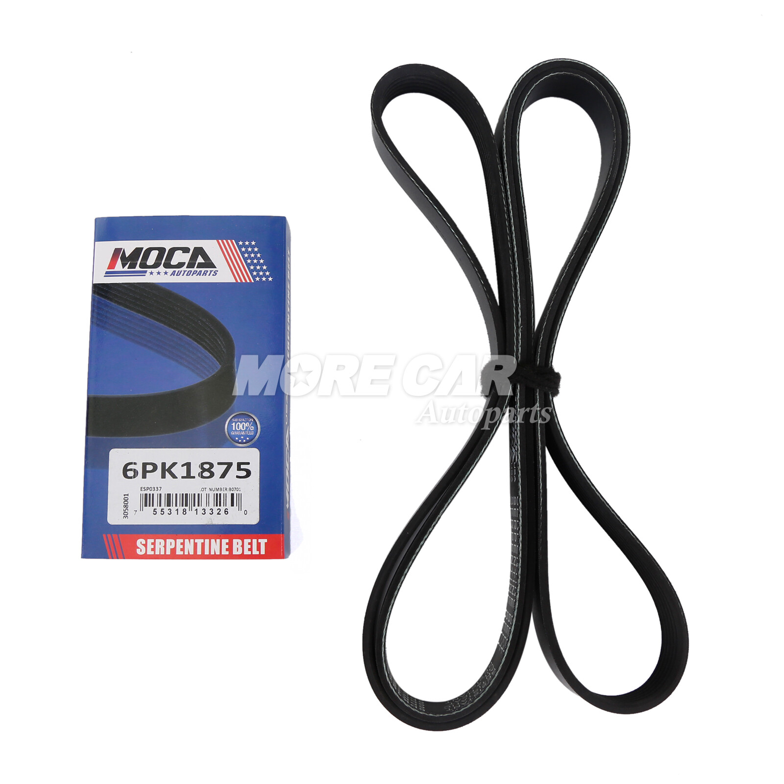EPDM Serpentine Belt 6PK1875 for 03-08 Toyota Matrix Corolla Celica 1.8L l4 GAS