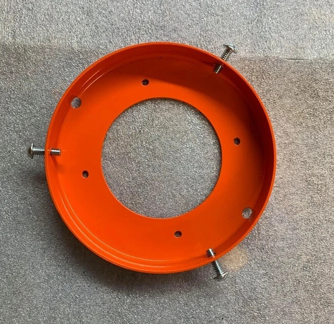 New Made in USA 6 Inch Steel Powder Coated ORANGE Gas Pump Globe Ring Holder