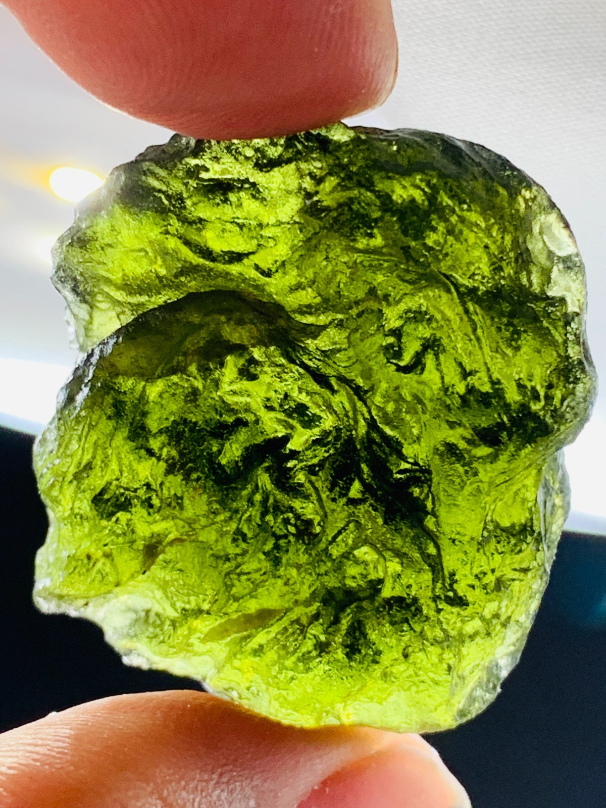 Raw Moldavite Regular Grade Tektite 76CT Textured With Certificate Authenticity