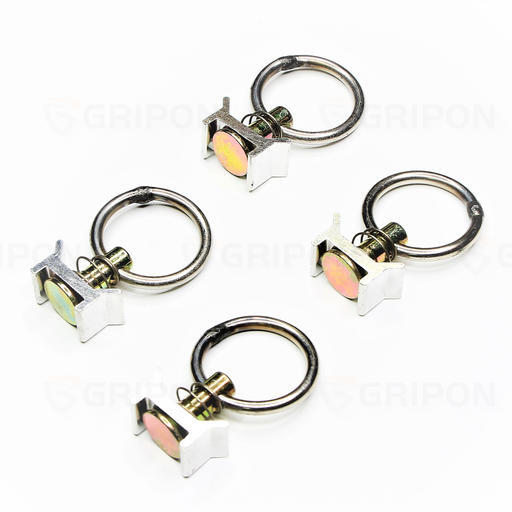 GRIPON (Pack of 4) Aluminum L Track Stud Fitting with O-Ring Keeper Tie Down