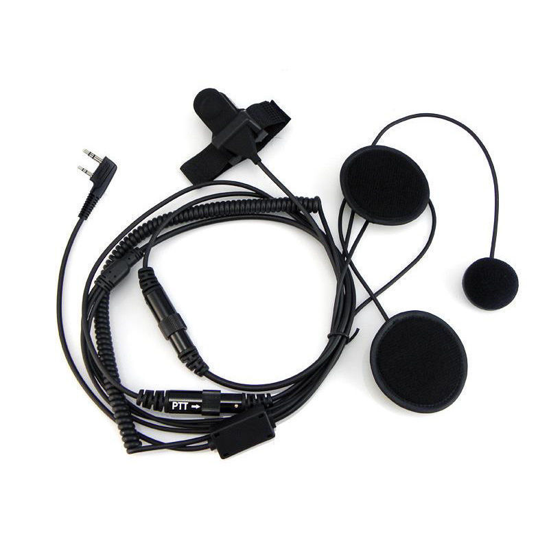 2 PIN Full Face Helmet Motorcycle Race Headset For Baofeng Kenwood Walkie Talkie