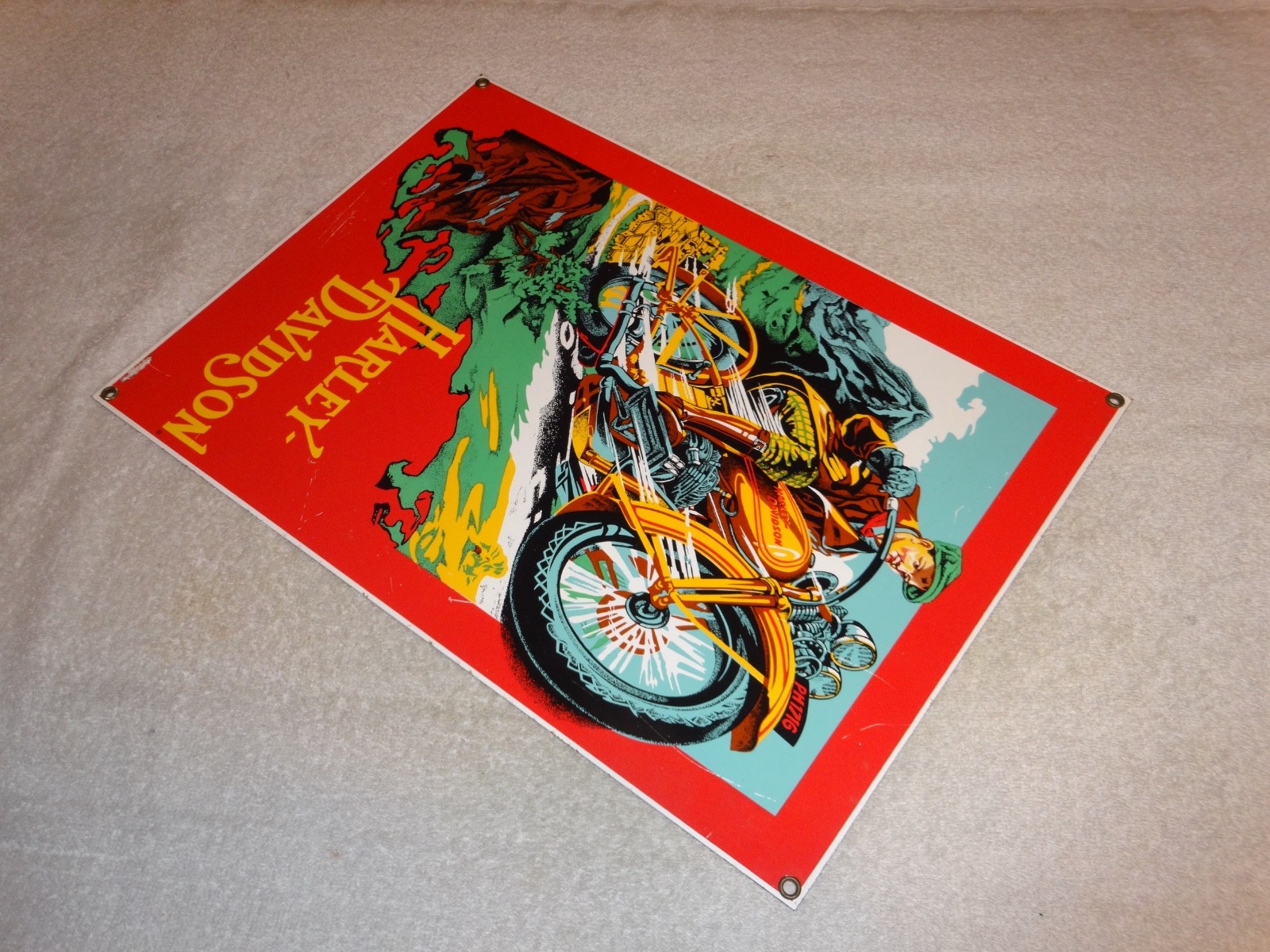 VINTAGE HARLEY DAVIDSON 1929 DL VL MOTORCYCLE 16" X 11" PORCELAIN METAL SIGN