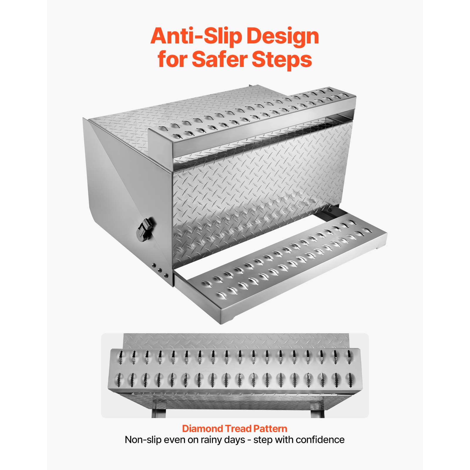 Uimoso Semi-Truck Aluminum Step Tool box 31" x 30" x 19" Durable Storage Box