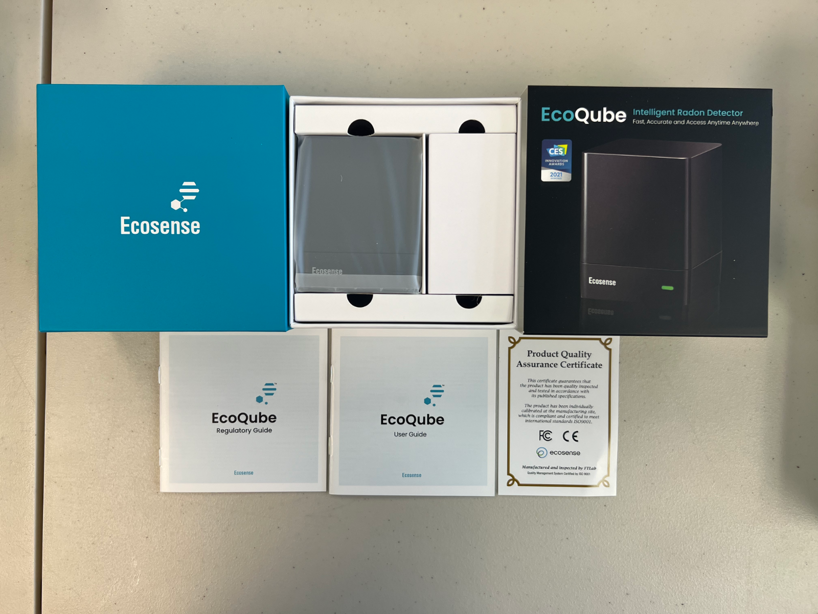 Ecosense EQ100 EcoQube, WiFi connected Digital Radon Detector,Remote Data access