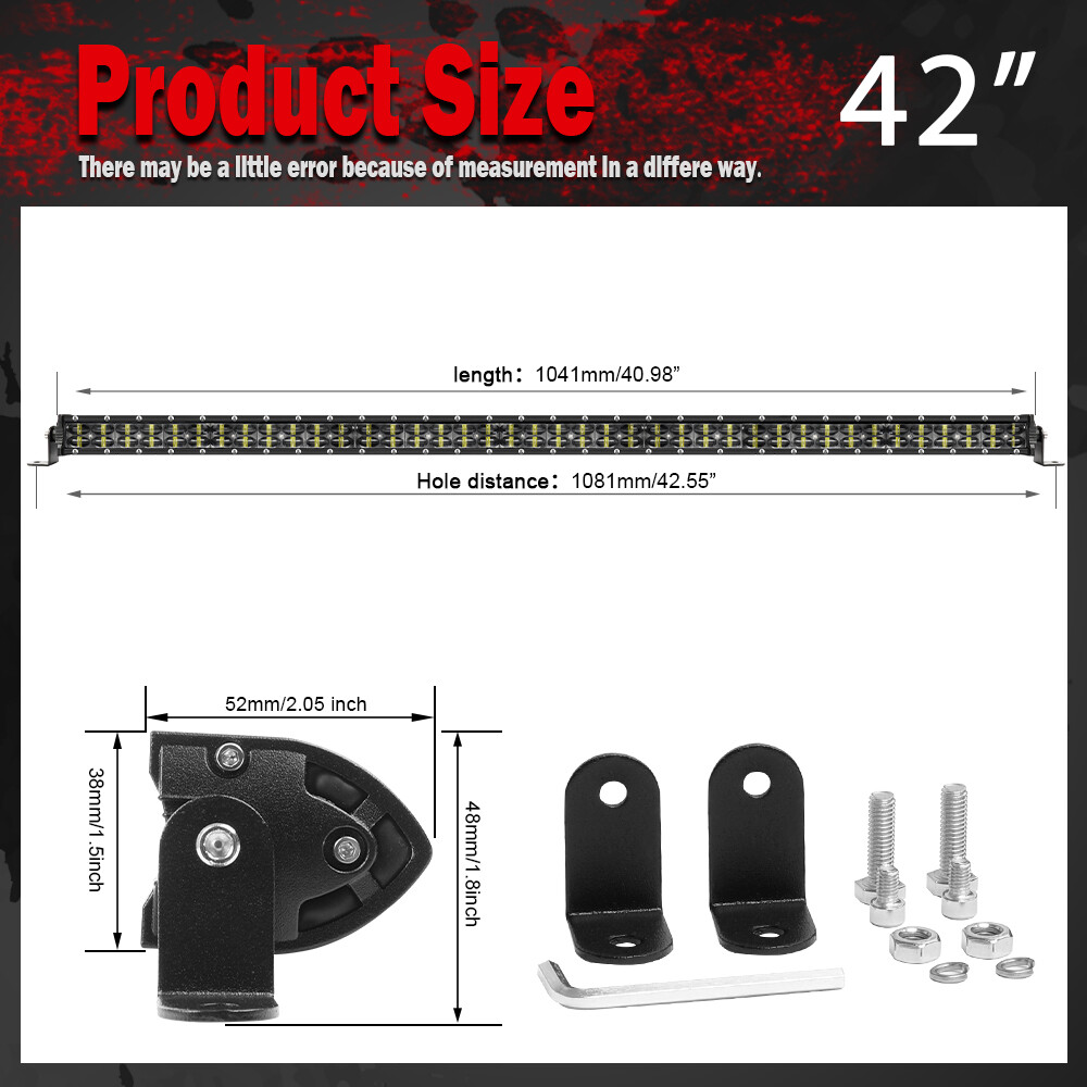 Roof 42" LED Light Bar +4"Pods Wire For Can-am Commander 700 1000R Max 2022-2025