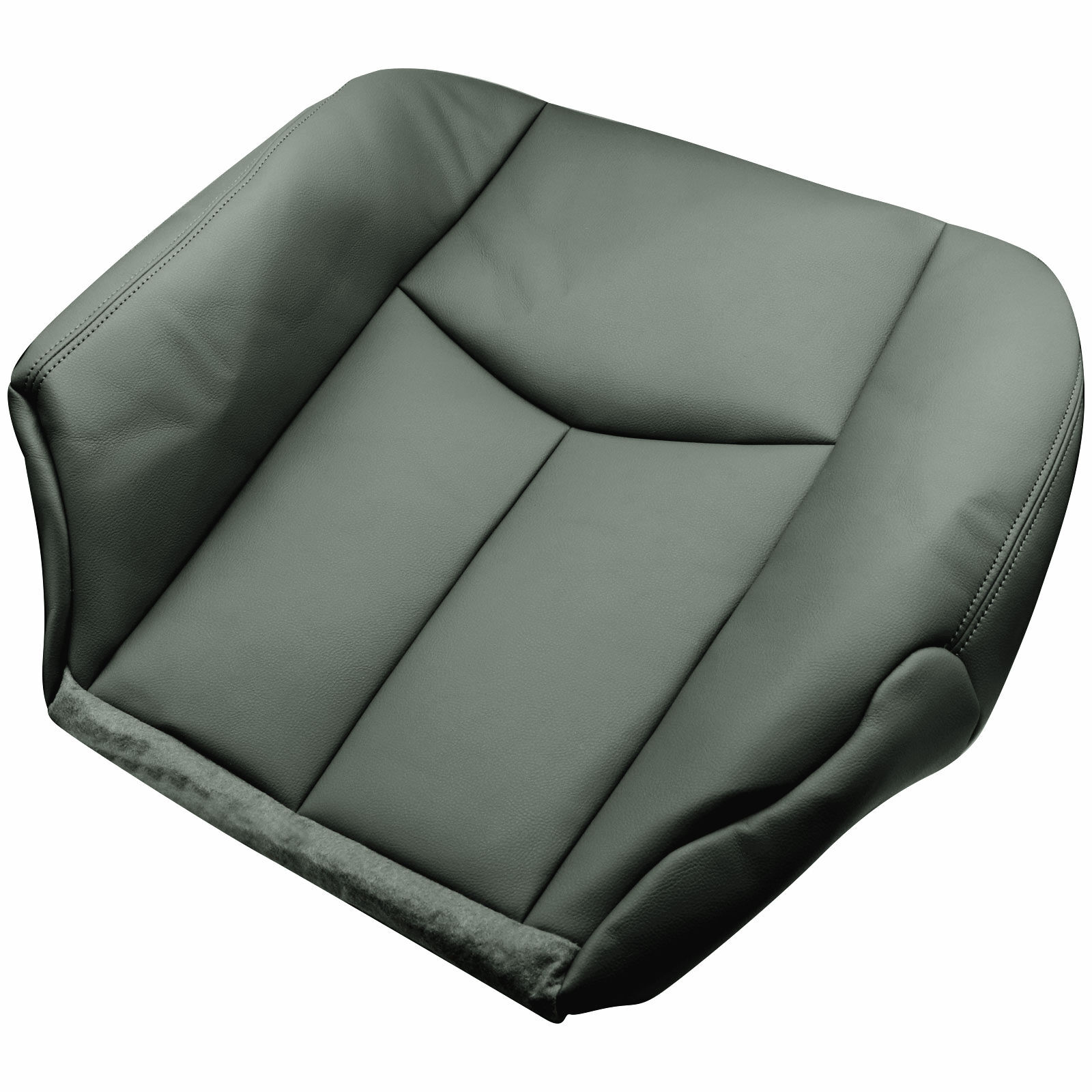 For 2003-2006 Chevy Silverado Leather Front Seat Cover Dark Gray Bottom & Top