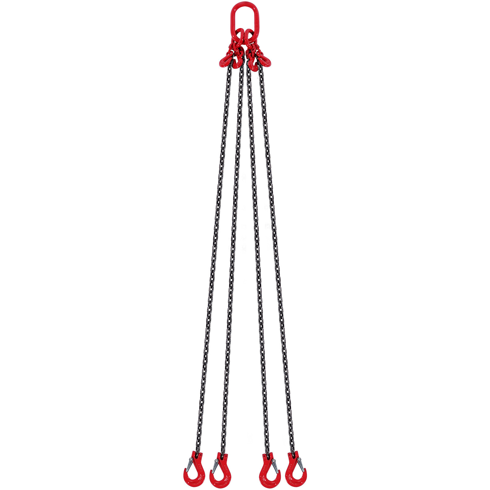 VEVOR 1/4" x 5' Chain Sling 4 Legs G80 Lifting Chain with Grab Hooks 6600 lbs