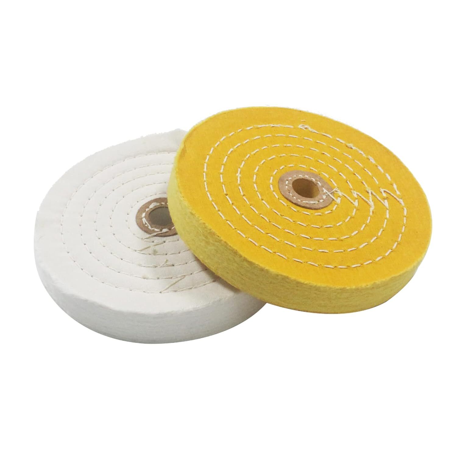 6 In Extra Thick Cotton Buffing Wheel, 5/8 Inch Arbor Hole Fine Polishing Wheel