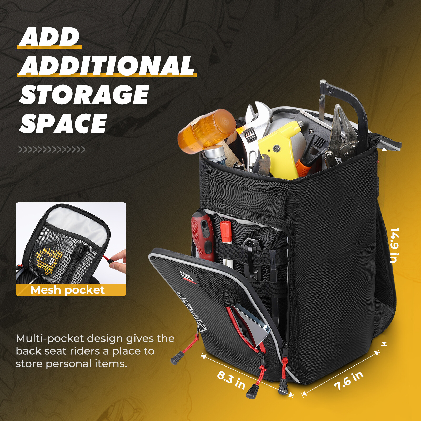 UTV Updated Center Console Seat Storage Bag for Polaris RZR PRO XP /4 2020-2024