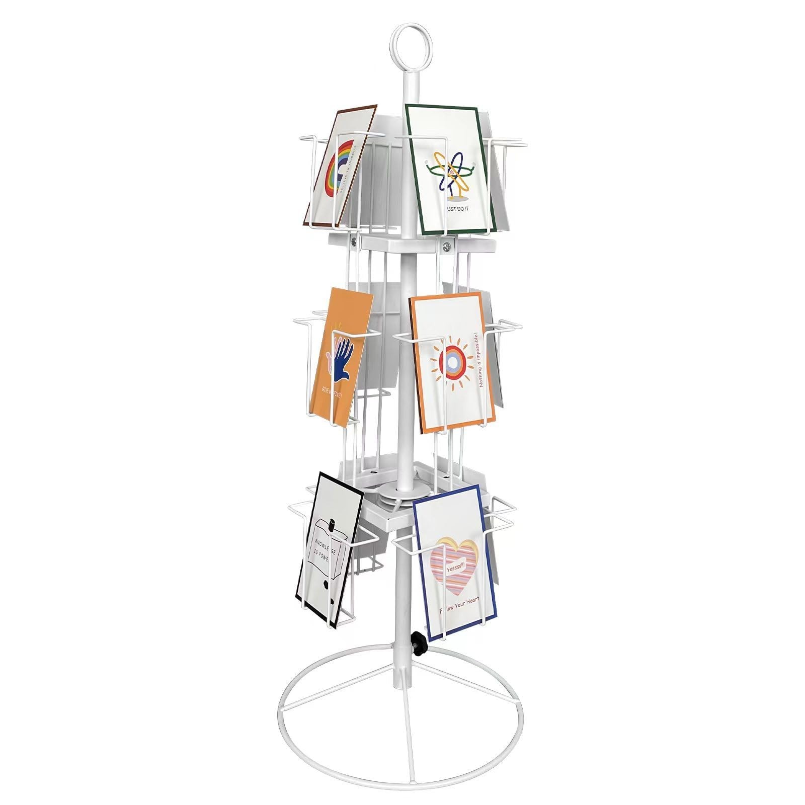 TONGMO Rotating Greeting Card Stand - 12-Pocket Rotating Countertop with Clea...
