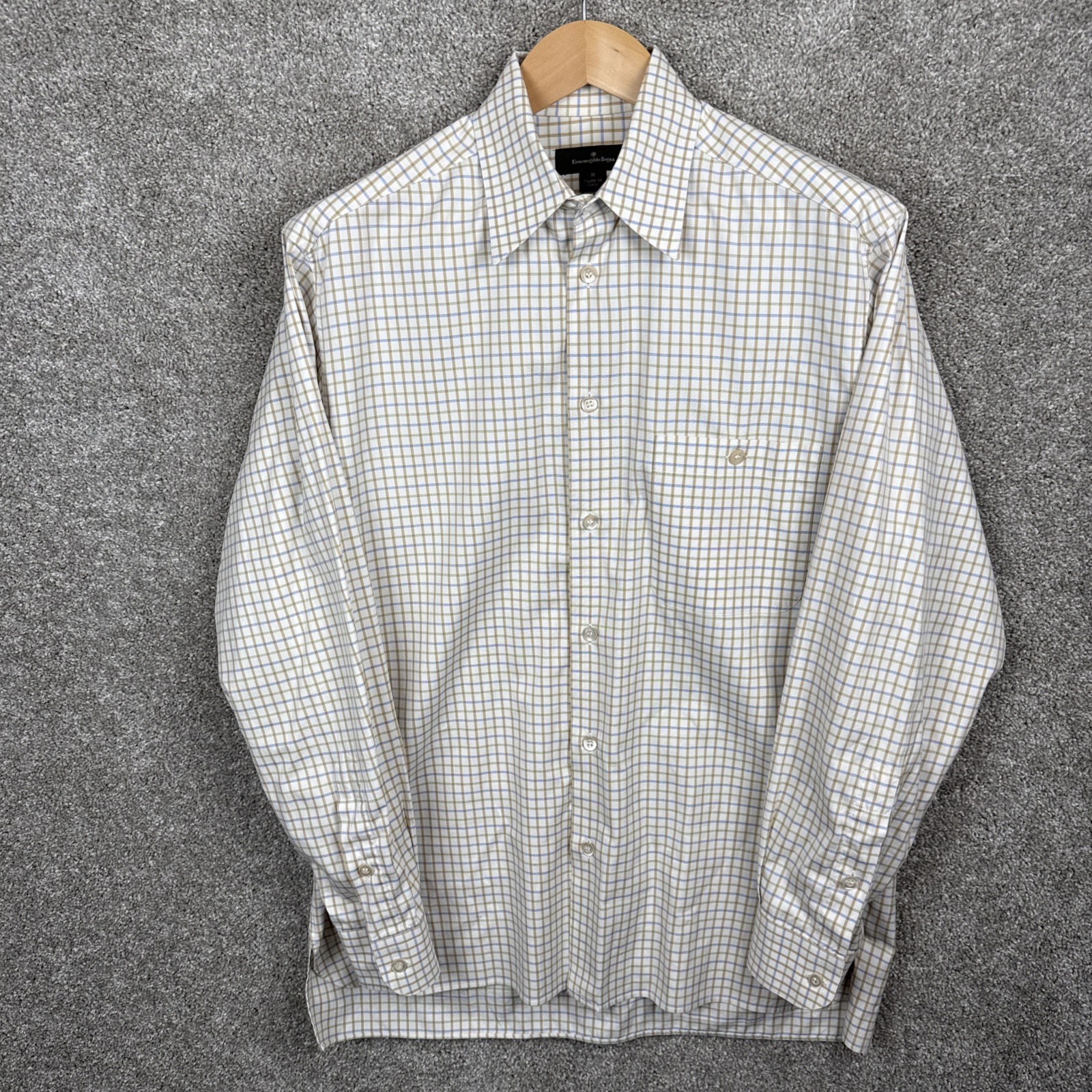 Ermenegildo Zegna Beige Button Up Shirt Men’s Medium Italy