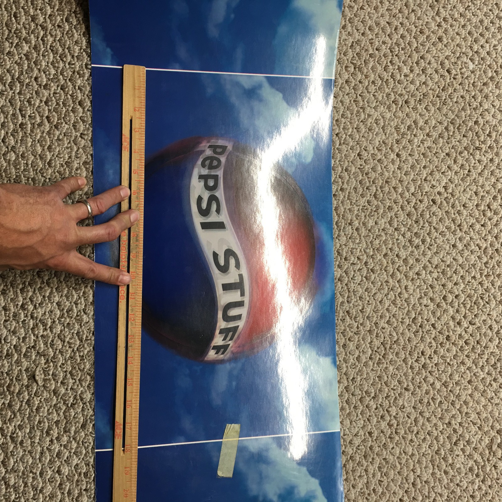 Vintage Pepsi Advertising Banner Sign 1ft x 24ft Laminated Paper Gas Station 90s