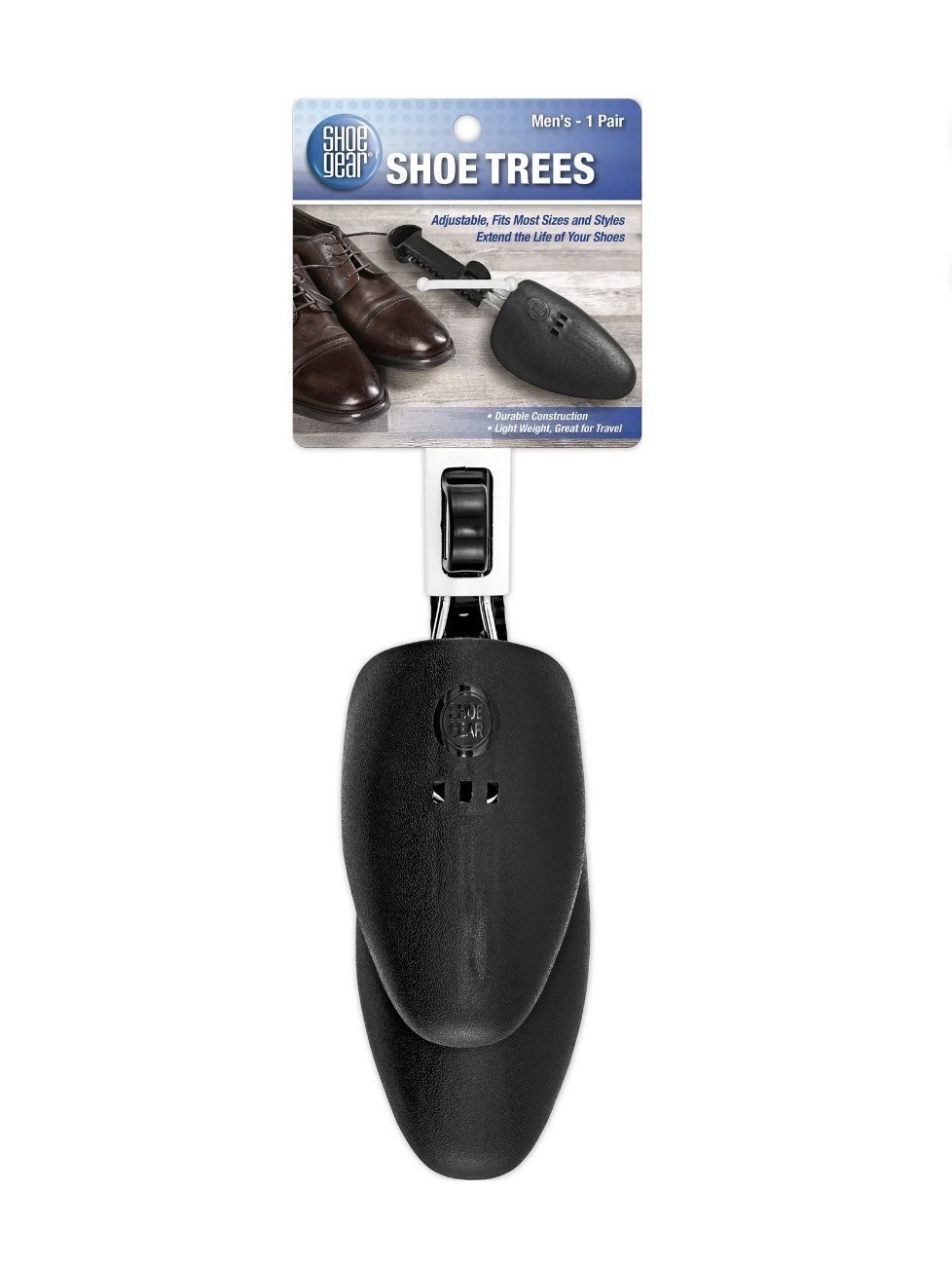 1-Pair SHOE GEAR Men’s Shoe Trees Adjustable Lightweight Fits Most Sizes
