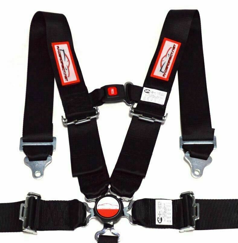 6 POINT RACING HARNESS SFI 16.1 with STERNUM STRAP 3" CAM LOCK BLACK