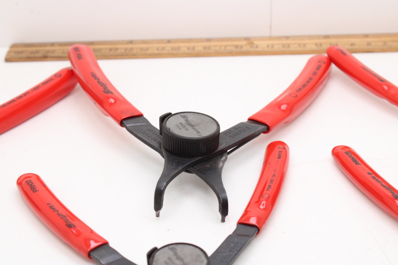 Snap On PRH406 6 Piece Red Rubber Handle Snap Ring Pliers Set USA