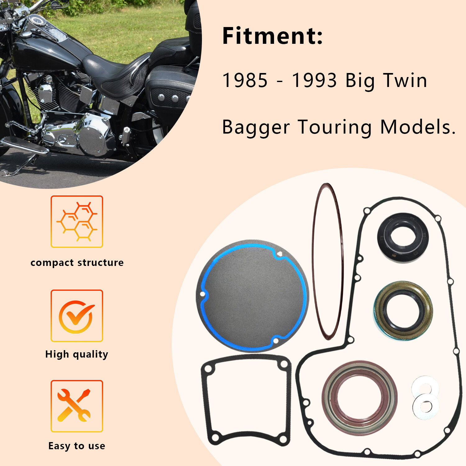 Primary Gasket Kit for Harley-Davidson Electra Glide Ultra Classic FLHT 1985-93