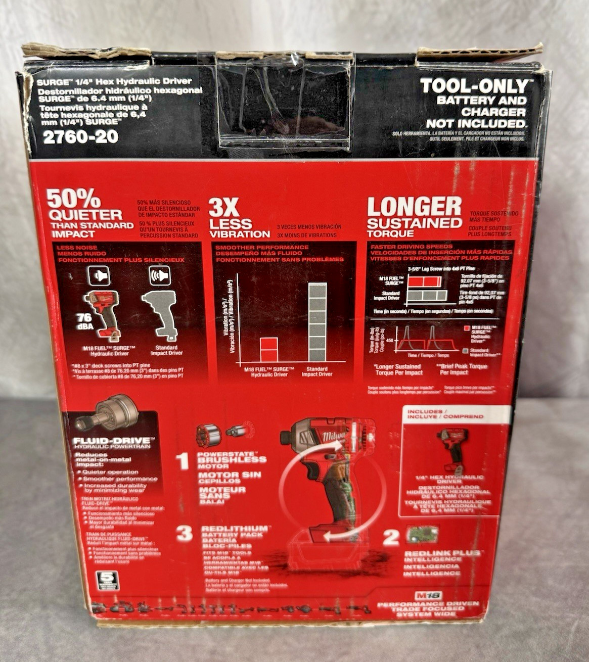 New Milwaukee M18 FUEL 2760-20 Surge 1/4" 18V Hex Hydraulic Driver (Tool Only)