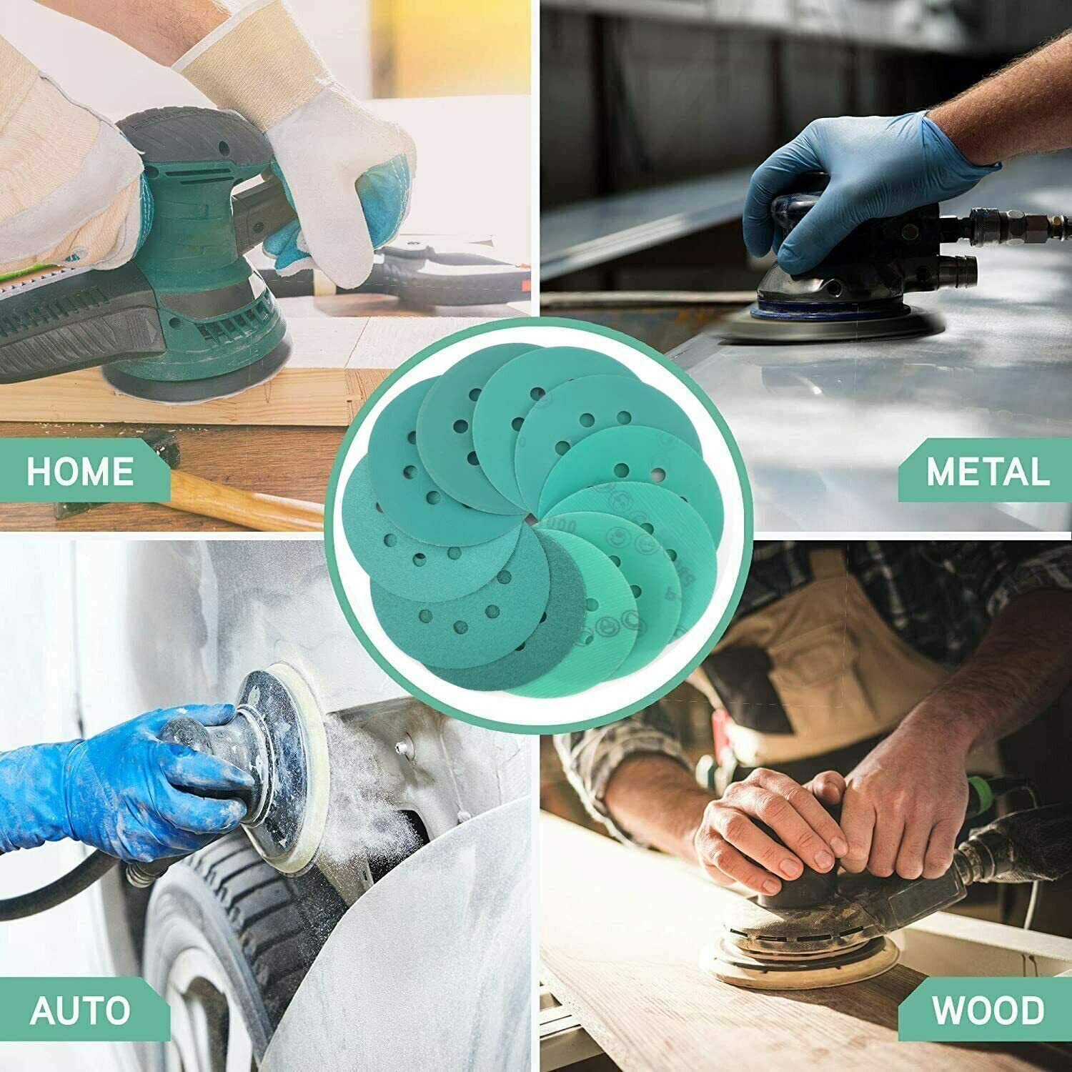 400-10000 Grit Wet Dry Hook Loop Orbital Sander Paper Round Sanding Discs 5inch