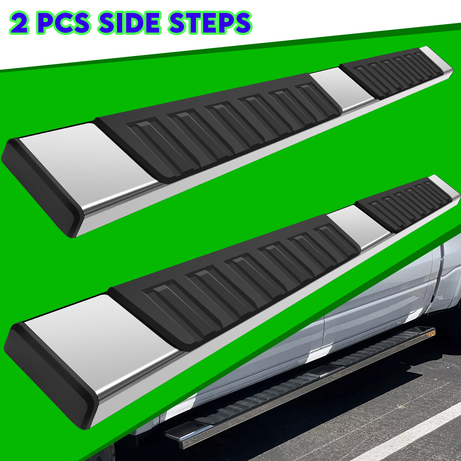 6" Nerf Bars Side Steps Running Boards for 07-18 Silverado Sierra 1500 Crew Cab