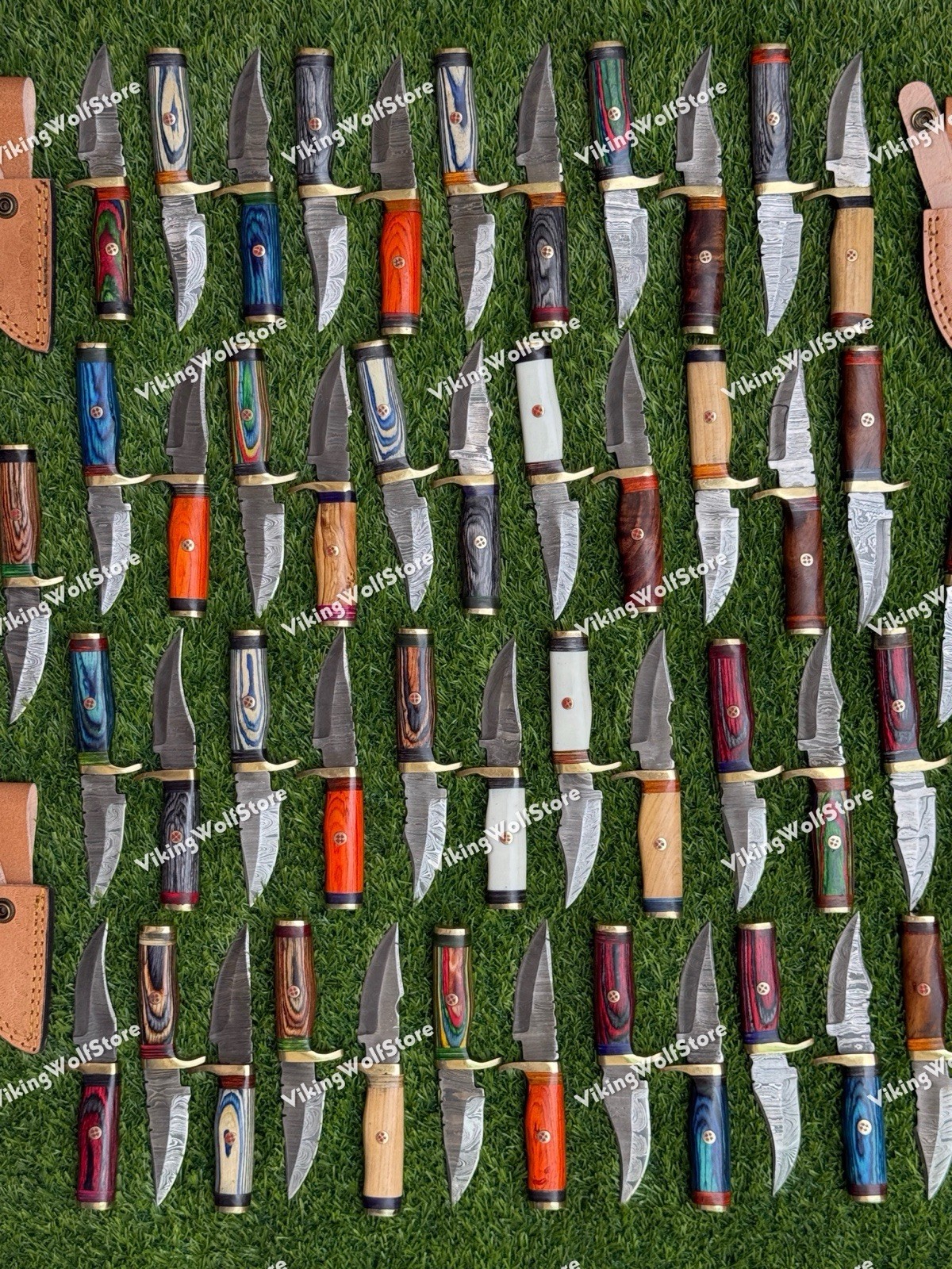 20 Pcs of CUSTOM HANDMADE 6"inch DAMASCUS STEEL CAMPING & HUNTING KNIVE FROM USA