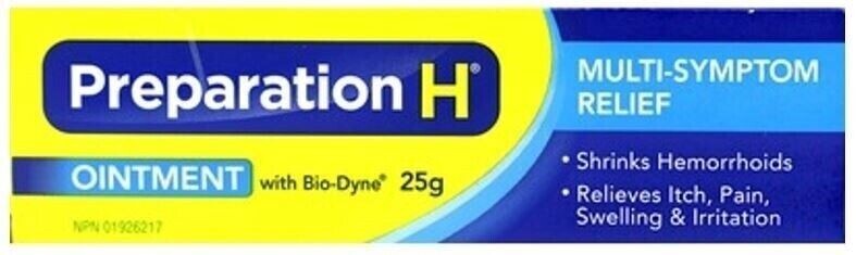 Canadian PREPARATION H Ointment Bio Dyne Multi Symptom Relief 25g Fresh LONG EXP