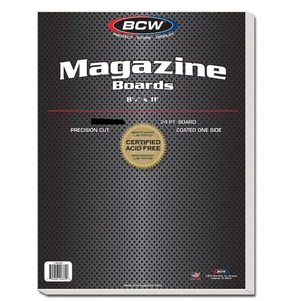New (100 ct) BCW Magazine Thick Bag & Backing Board- Combo Pack- Acid Free