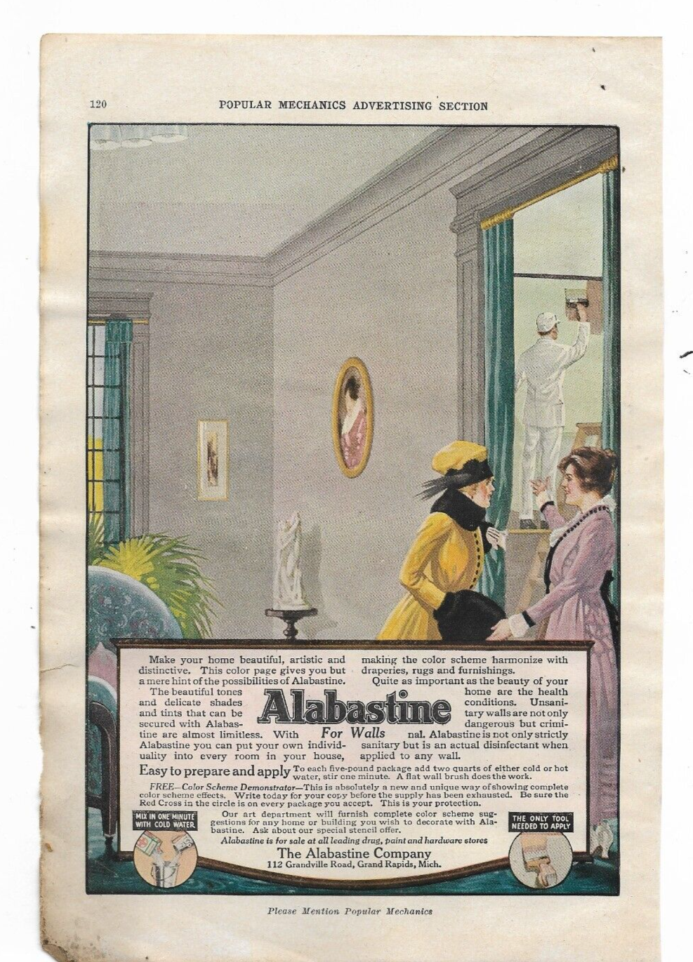 MUNSING WEAR PERFECT FITTING SUMMER UNDERWEAR & ALABASTINE CO. WALL DECOR Ads .5