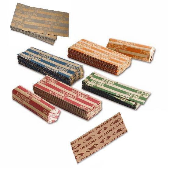 COIN WRAPPERS - ANY AMOUNT - ANY MIX - Penny Nickel Dime Quarter Half or Dollar+