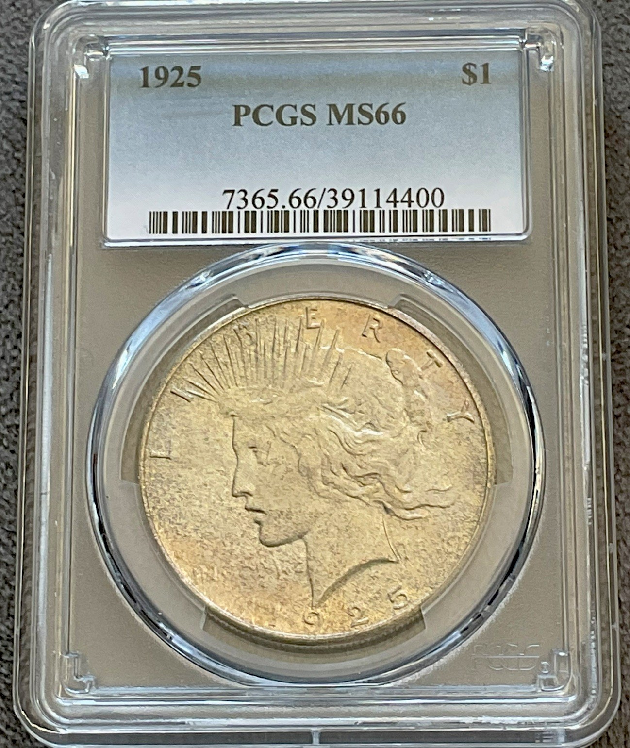 1925 P Peace Silver Dollar $1 PCGS MS66 High Grade Beauty Free Shipping