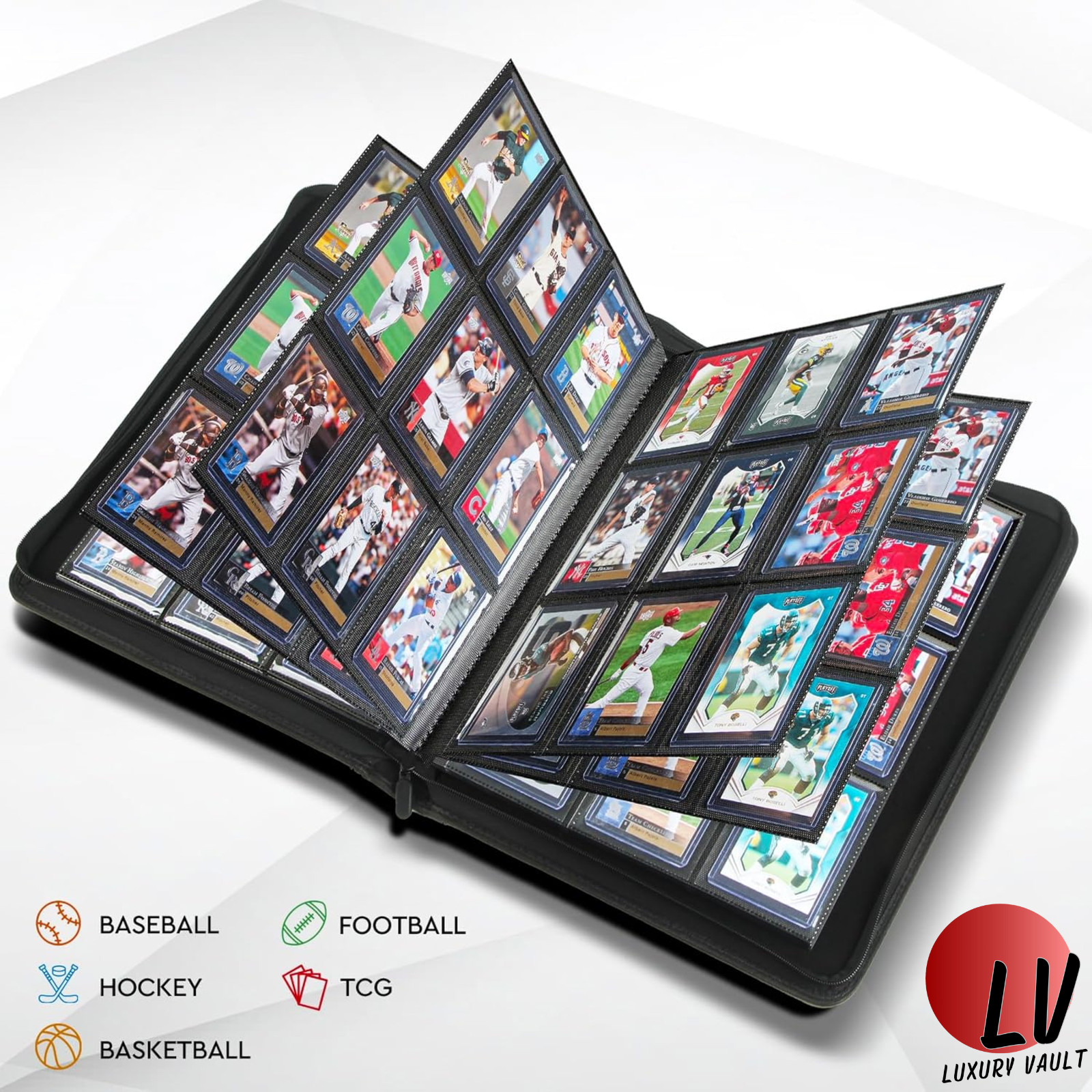 Toploader Binder Card Storage, 288 Pockets Top loader Trading Card Album Zipper