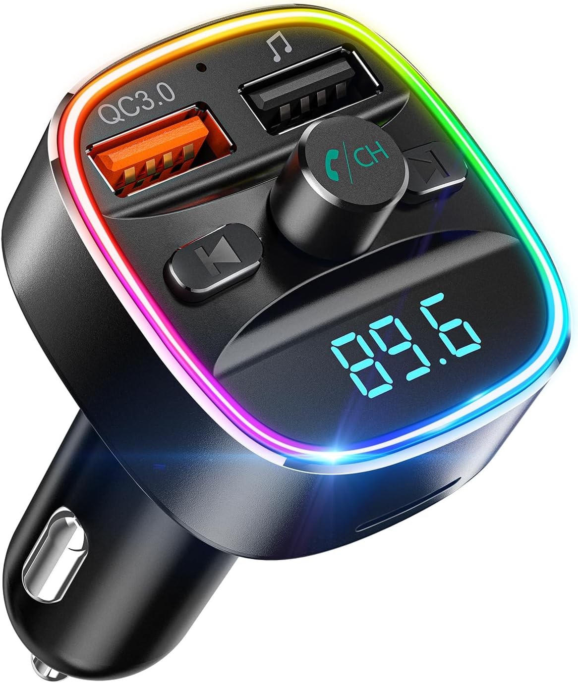 Bluetooth FM Transmitter for Car with Dual USB Charger & Hands-Free Calling