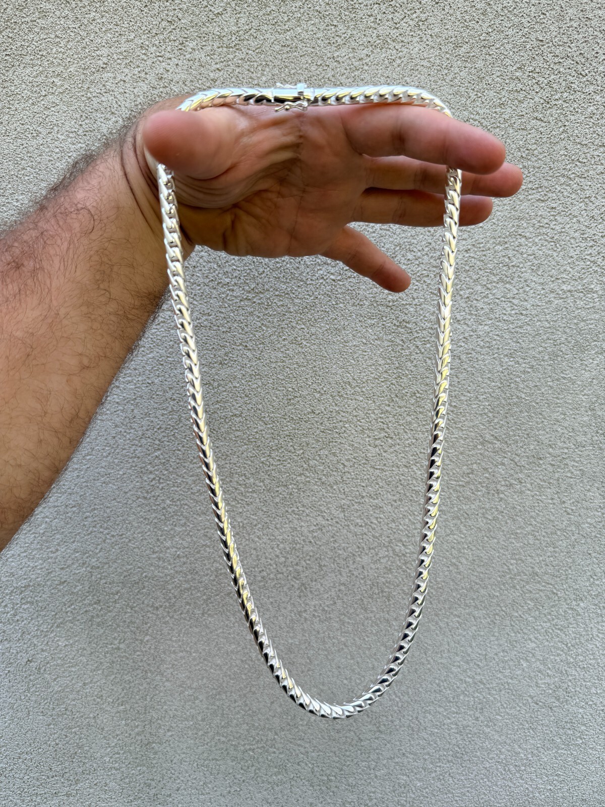 Real 925 Silver Round Franco Chain Or Bracelet 5-7mm Handmade W. Box Clasp