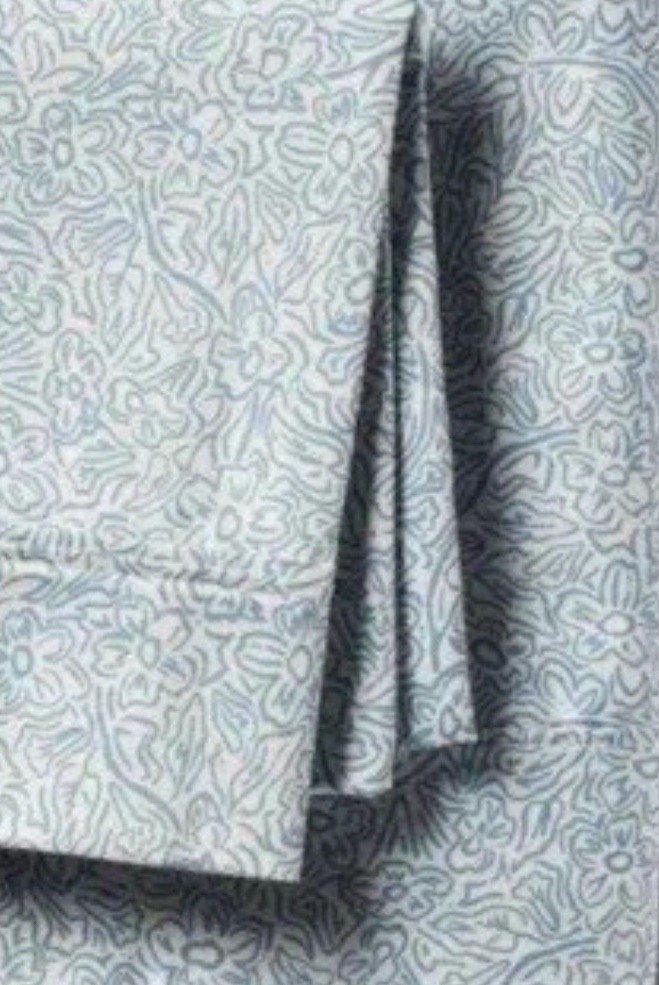 Threshold ~ FULL ~ Blue Floral ~ 4 Pc. Sheet Set ~ 100% Cotton Sateen ~ 400 TC