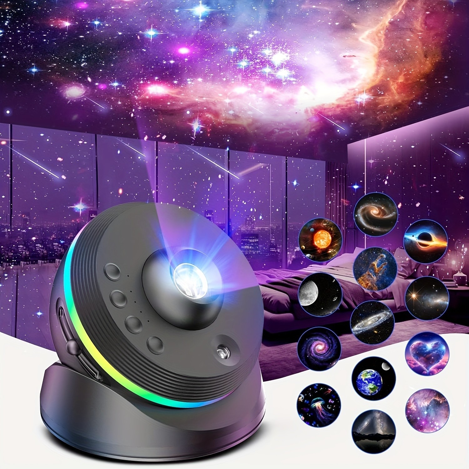 Meteor Galaxy Projector, 13in Sky Night Light Constellation Moon for Bedroom
